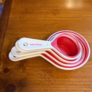 Taste of Home Vibrant Red and White Measuring Cups